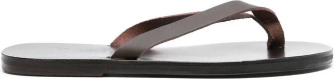 Ancient Greek Sandals Solon flat leather sandals Brown