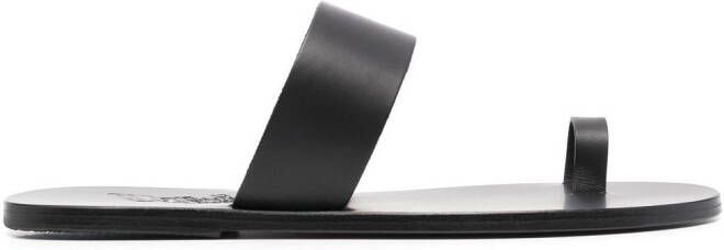 Ancient Greek Sandals Thalos slip-on leather sandals Black