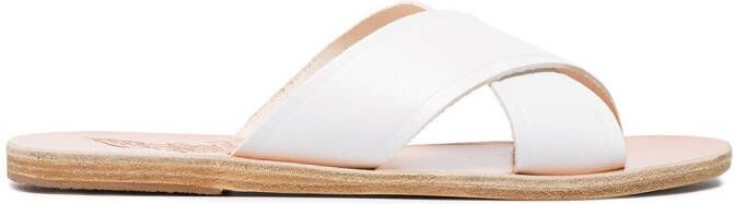 Ancient Greek Sandals White Thais Leather Sandals