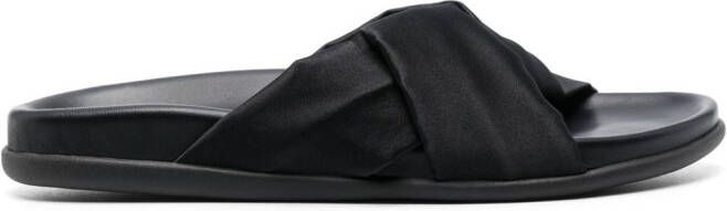 Ancient Greek Sandals Whitney satin slides Black