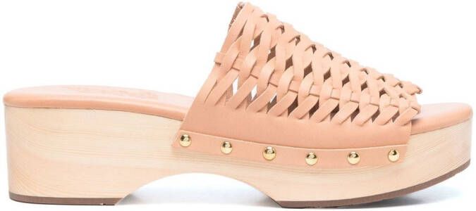 Ancient Greek Sandals woven leather clogs Neutrals