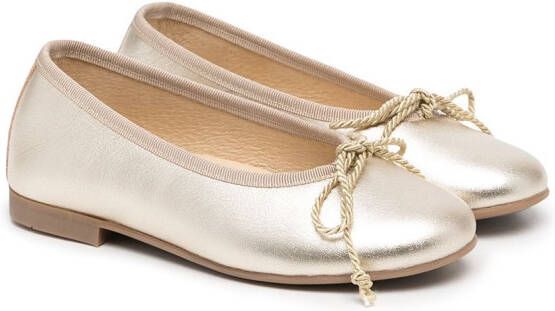 ANDANINES metallic ballerina pumps Gold