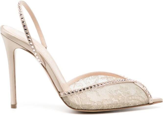 Andrea Wazen Katy 105mm slingback pumps Neutrals