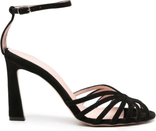 Anna F. 3386 100mm suede sandals Black