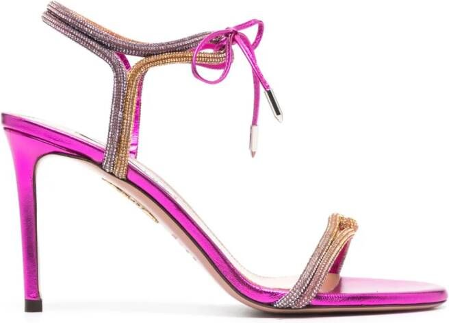 Aquazzura 100mm crystal-embellished sandals Pink