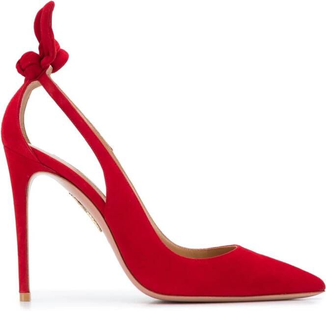 Aquazzura 105mm bow tie pumps Red