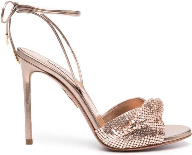 Aquazzura 110mm embellished lace-up sandals Pink