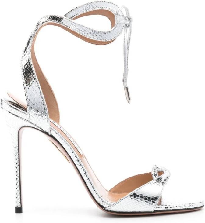 Aquazzura 110mm leather sandals Silver