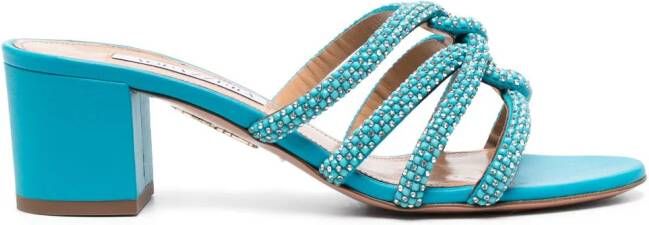 Aquazzura 60mm crystal-embellished sandals Blue
