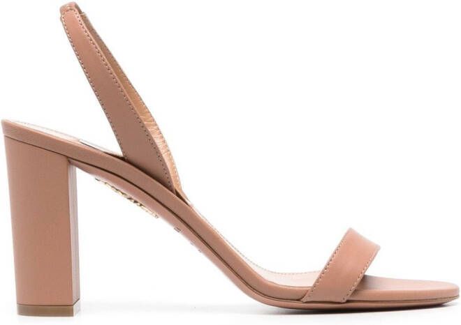Aquazzura 90mm heeled leather sandals Neutrals