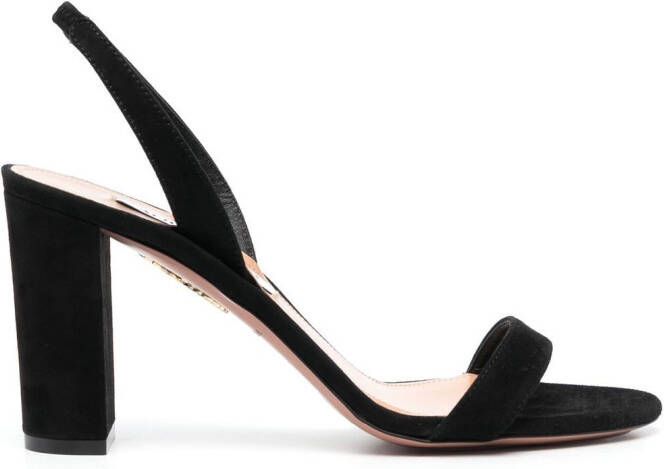 Aquazzura 90mm heeled suede sandals Black