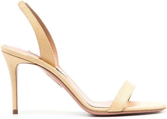 Aquazzura 95mm single-strap leather sandals Neutrals