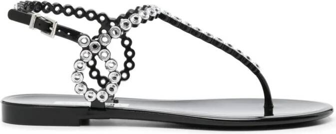 Aquazzura Almost Bare eyelet-embellished sandals Black