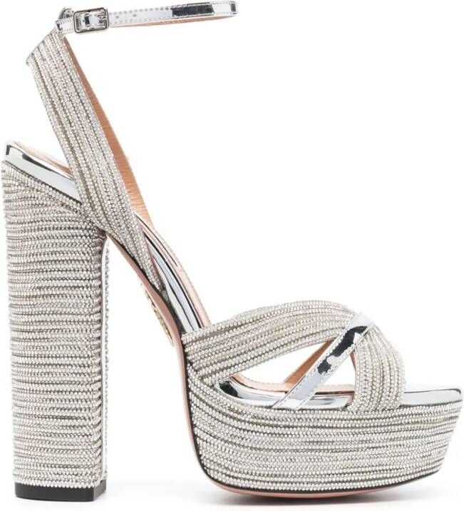 Aquazzura Ari 150mm platform sandals Silver
