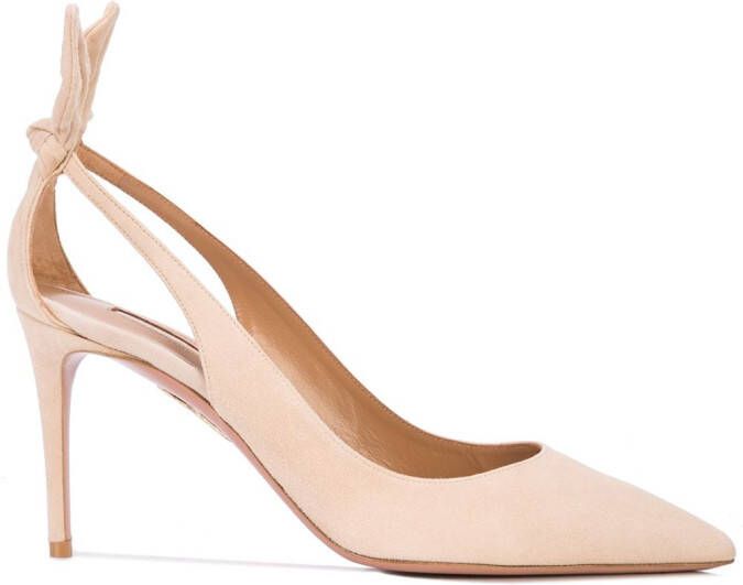 Aquazzura 85mm Bow Tie pumps Neutrals