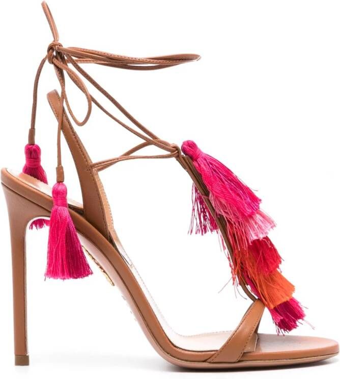 Aquazzura Capri Tassel 105mm sandals Brown