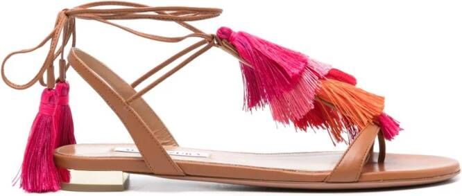 Aquazzura Capri tassel-detail sandals Brown