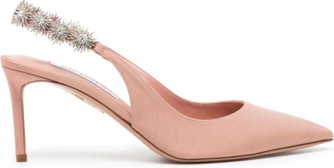 Aquazzura Comet Link 80mm grosgrain pumps Pink