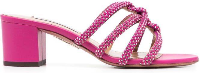 Aquazzura 55mm crystal-embellished sandals Pink