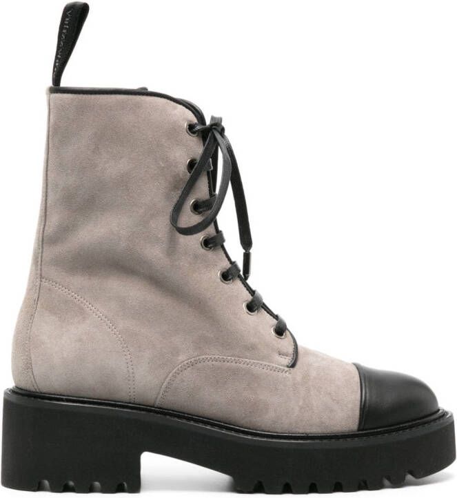 Aquazzura Desert suede lace-up boots Grey