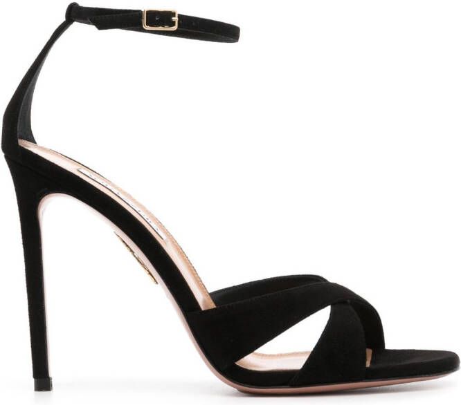 Aquazzura Divine 105mm suede sandals Black