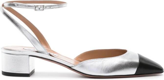 Aquazzura French Flirt 35mm leather pumps Silver