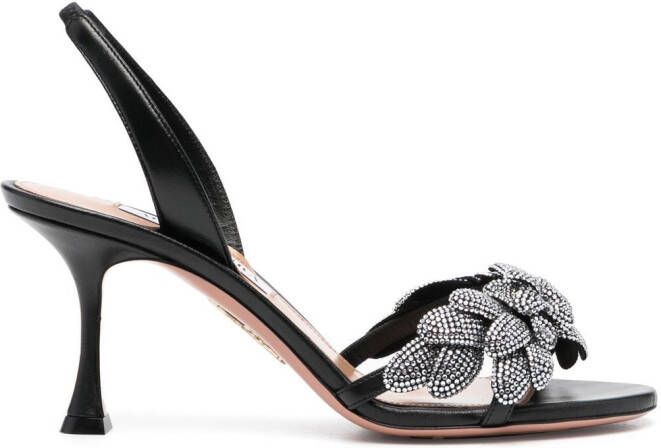 Aquazzura Galactic Flower slingback sandals Black