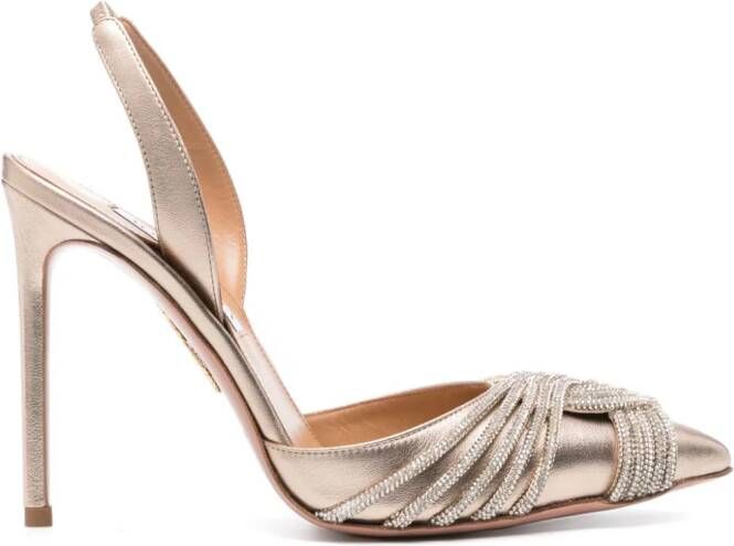 Aquazzura Gatsby 105mm slingback pumps Neutrals