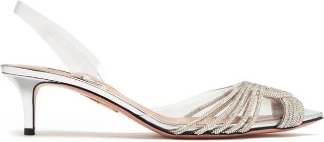 Aquazzura 50mm Gatsby pumps Silver
