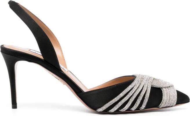 Aquazzura Gatsby 75mm slingback pumps Black