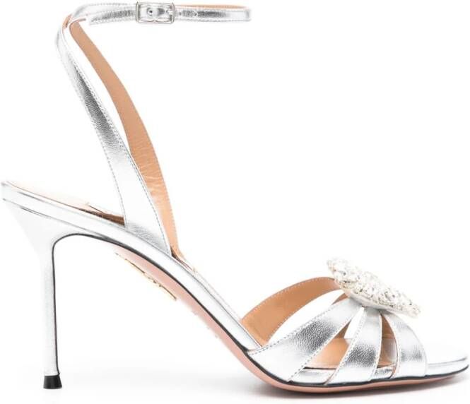 Aquazzura Love Me 85mm sandals Silver