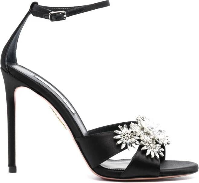 Aquazzura Margarita 110mm crystal-embellished sandals Black