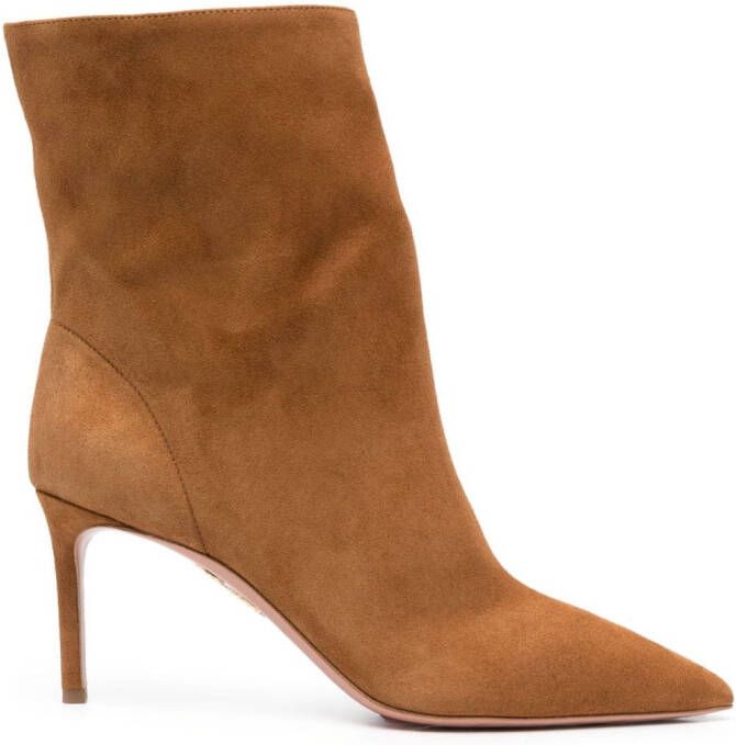 Aquazzura Matignon 75mm suede boots Brown