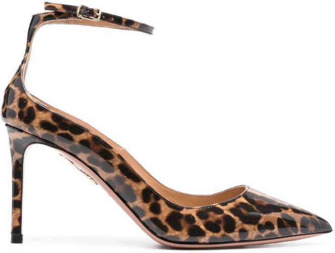 Aquazzura mid-heel leopard-print pumps Brown