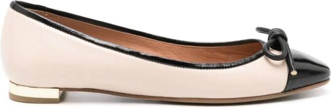 Aquazzura Parisina leather ballerina shoes Neutrals