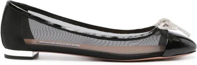 Aquazzura Parisina mesh ballerina shoes Black