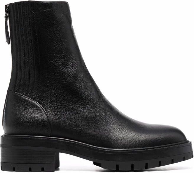 Aquazzura Saint Honore Combat almond-toe boots Black