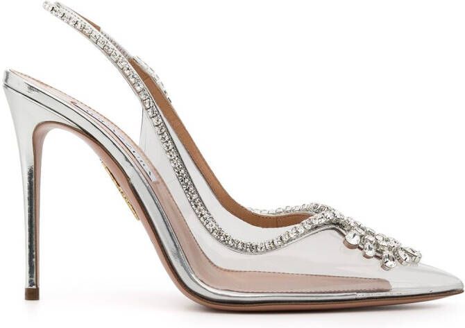 Aquazzura Seduction Crystal 105mm pumps Silver