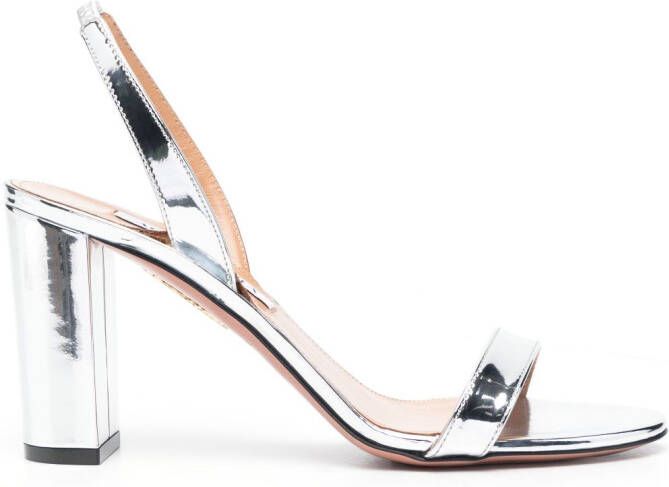 Aquazzura So Nude 60mm metallic sandals Silver