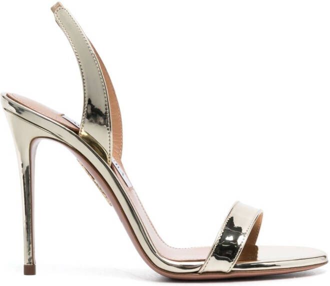 Aquazzura So Nude 110mm slingback sandals Gold