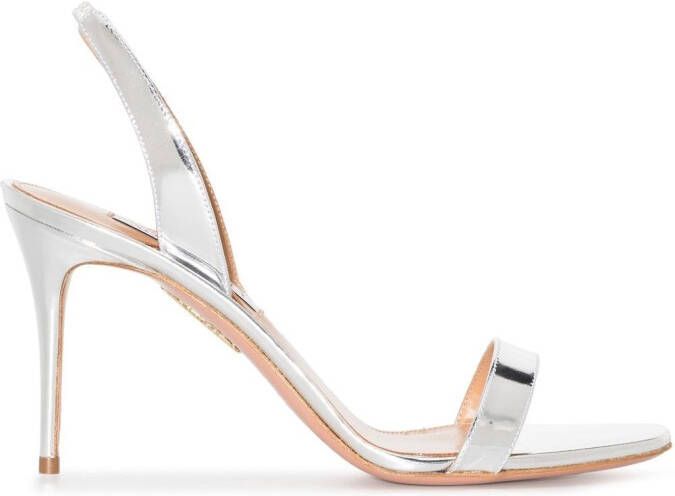 Aquazzura So Nude metallic slingback sandals Silver