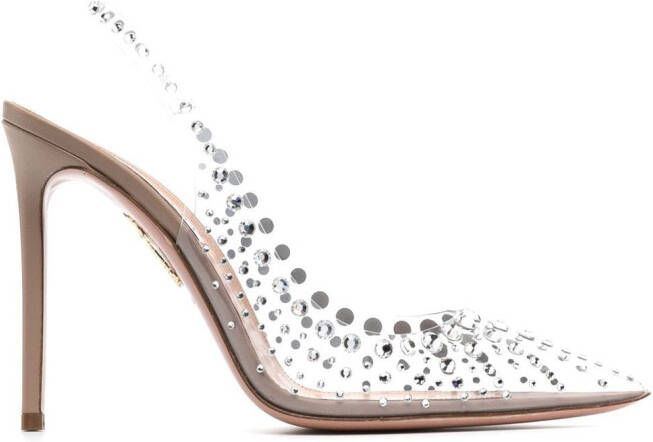 Aquazzura Starburst 105mm pointed-toe pumps Neutrals