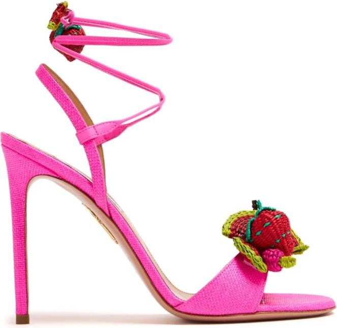 Aquazzura Strawberry Punch 105mm leather sandals Pink
