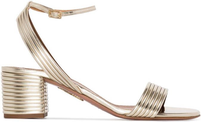 Aquazzura 50mm Sundance leather sandals Gold