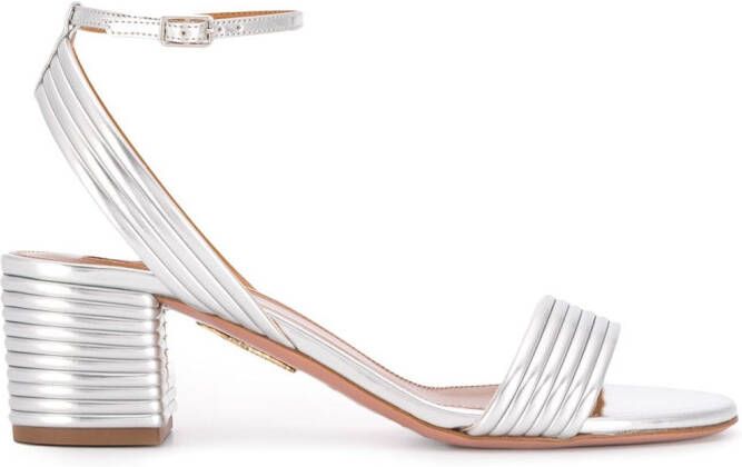 Aquazzura Sundance 50mm metallic sandals Silver