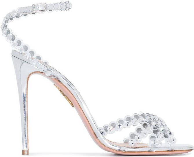 Aquazzura 105mm Tequilla sandals Silver