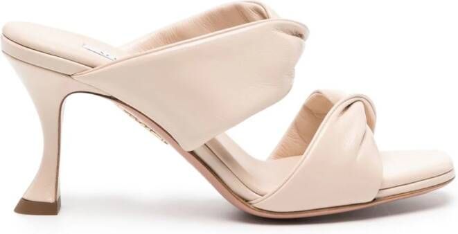 Aquazzura 75mm Twist leather sandals Neutrals