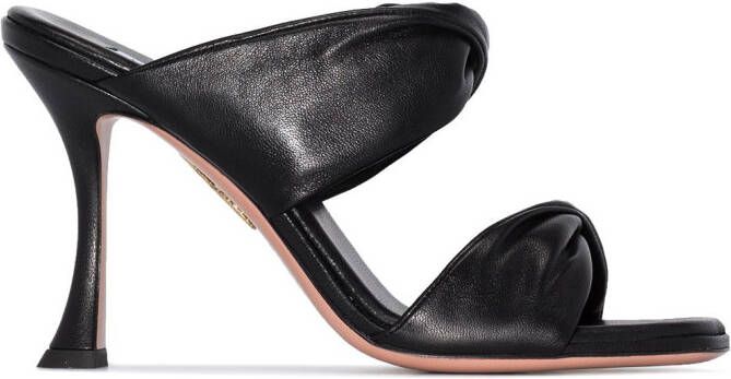 Aquazzura Twist 95mm leather sandals Black