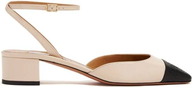 Aquazzura two-tone leather pumps Neutrals