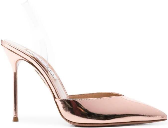 Aquazzura V Plexi 110mm leather pumps Pink